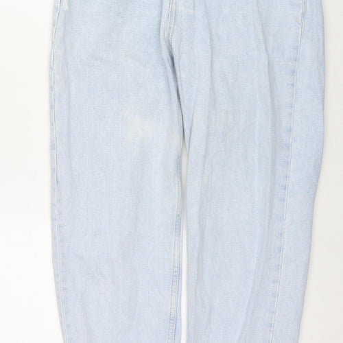 Zara Womens Blue Cotton Straight Jeans Size 10 L27 in Regular Zip