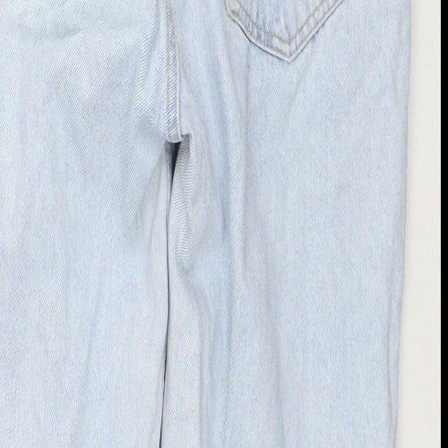 Zara Womens Blue Cotton Straight Jeans Size 10 L27 in Regular Zip