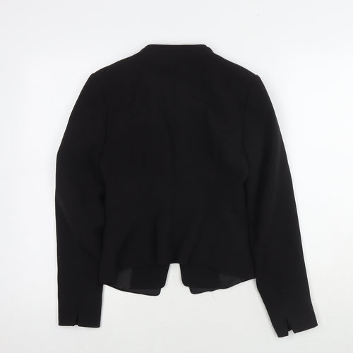 H&M Womens Black Jacket Blazer Size 8 Hook & Eye