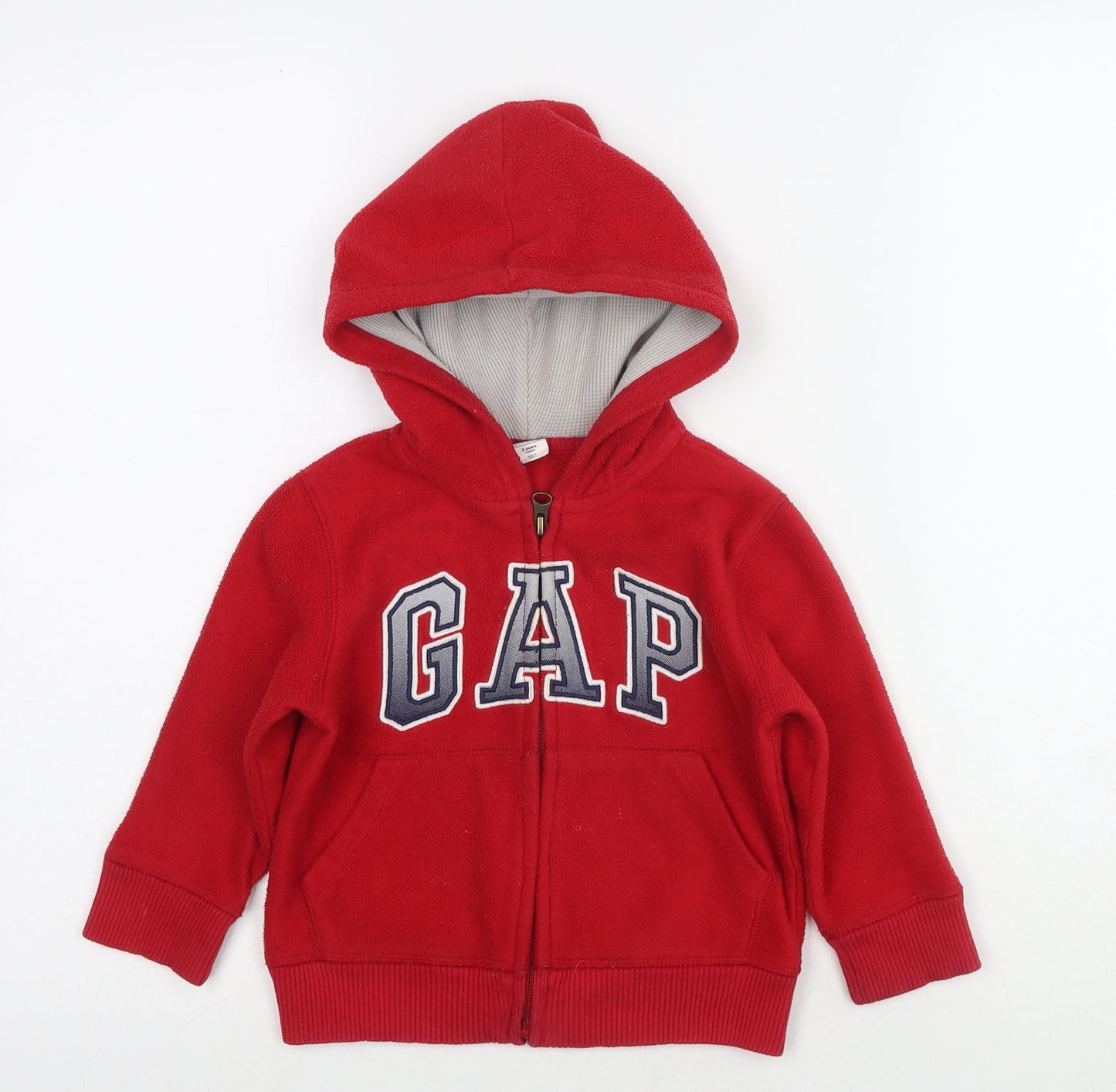 Gap Boys Red Jacket Size 2 Years Zip - Logo