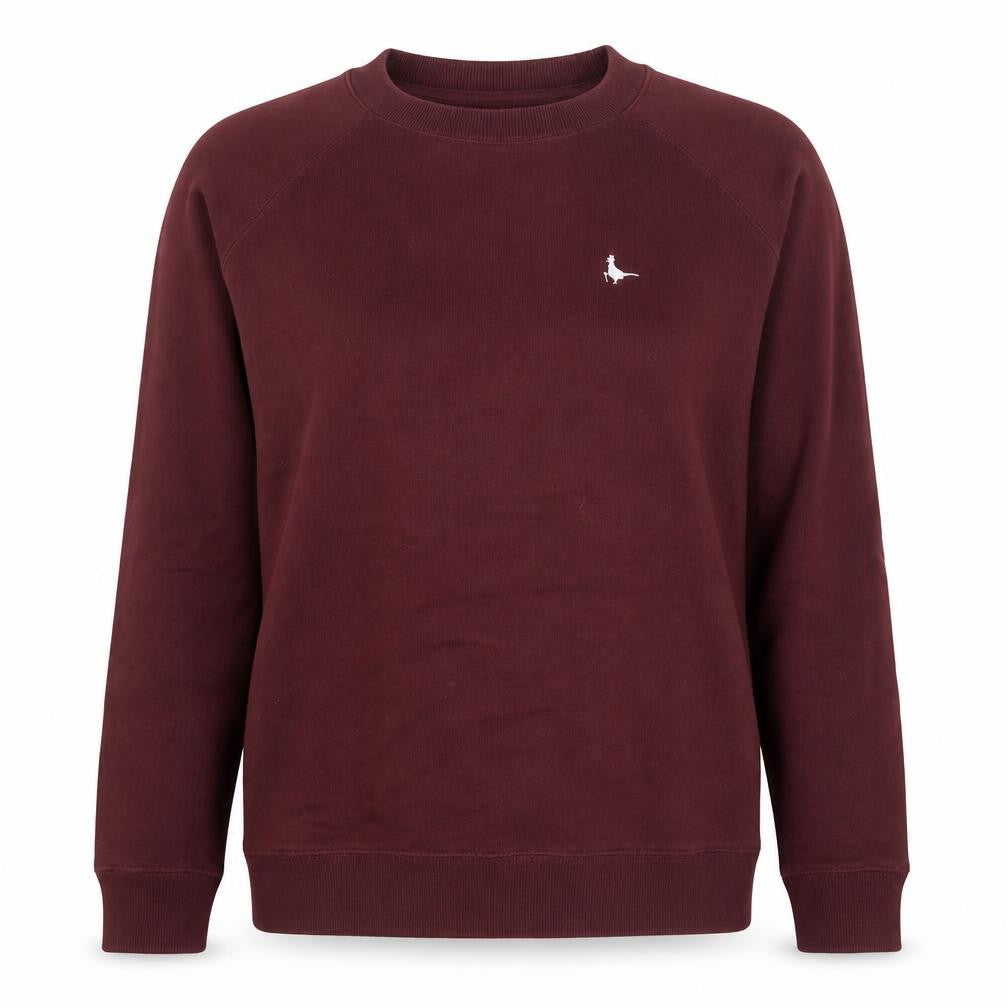 Front view of Jack Wills women’s red cotton pullover sweatshirt, size UK 6, pullover