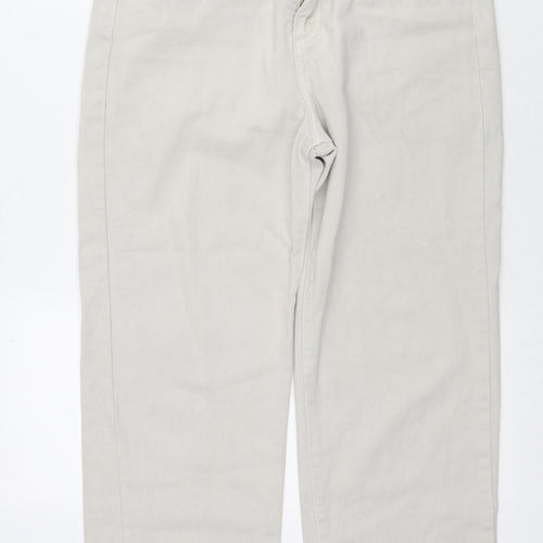 Pull&Bear Womens Grey Cotton Straight Jeans Size 10 L25 in Regular Zip
