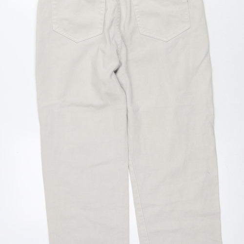 Pull&Bear Womens Grey Cotton Straight Jeans Size 10 L25 in Regular Zip