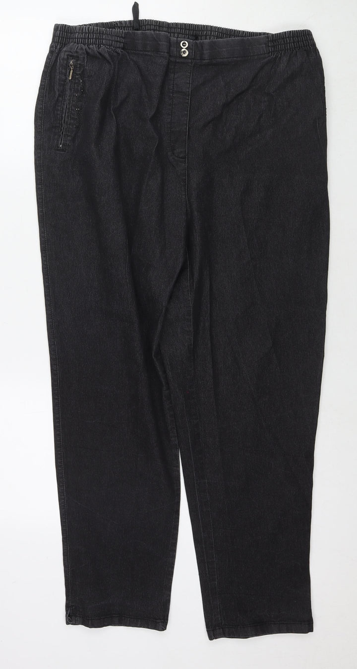Newfashion Womens Black Cotton Jegging Jeans Size 26 in L26 in Regular