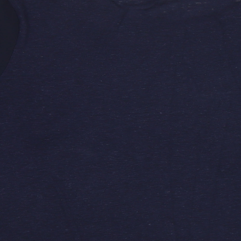 Marks and Spencer Womens Blue Linen Basic Button-Up Size 22 Round Neck