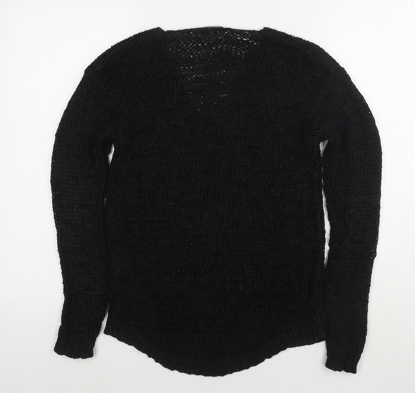 H&M Womens Black V-Neck Acrylic Pullover Jumper Size S