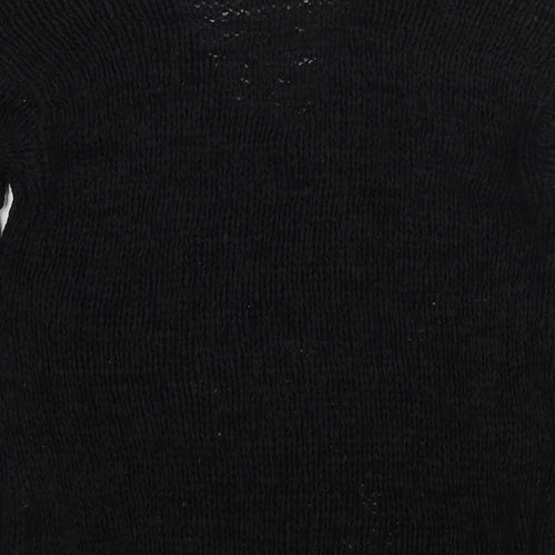 H&M Womens Black V-Neck Acrylic Pullover Jumper Size S