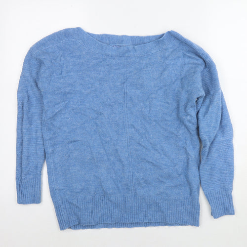 NEXT Womens Blue V-Neck Acrylic Pullover Jumper Size S