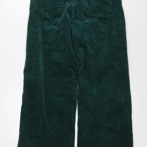 Divided by H&M Womens Green Cotton Trousers Size 12 L30 in Regular Zip