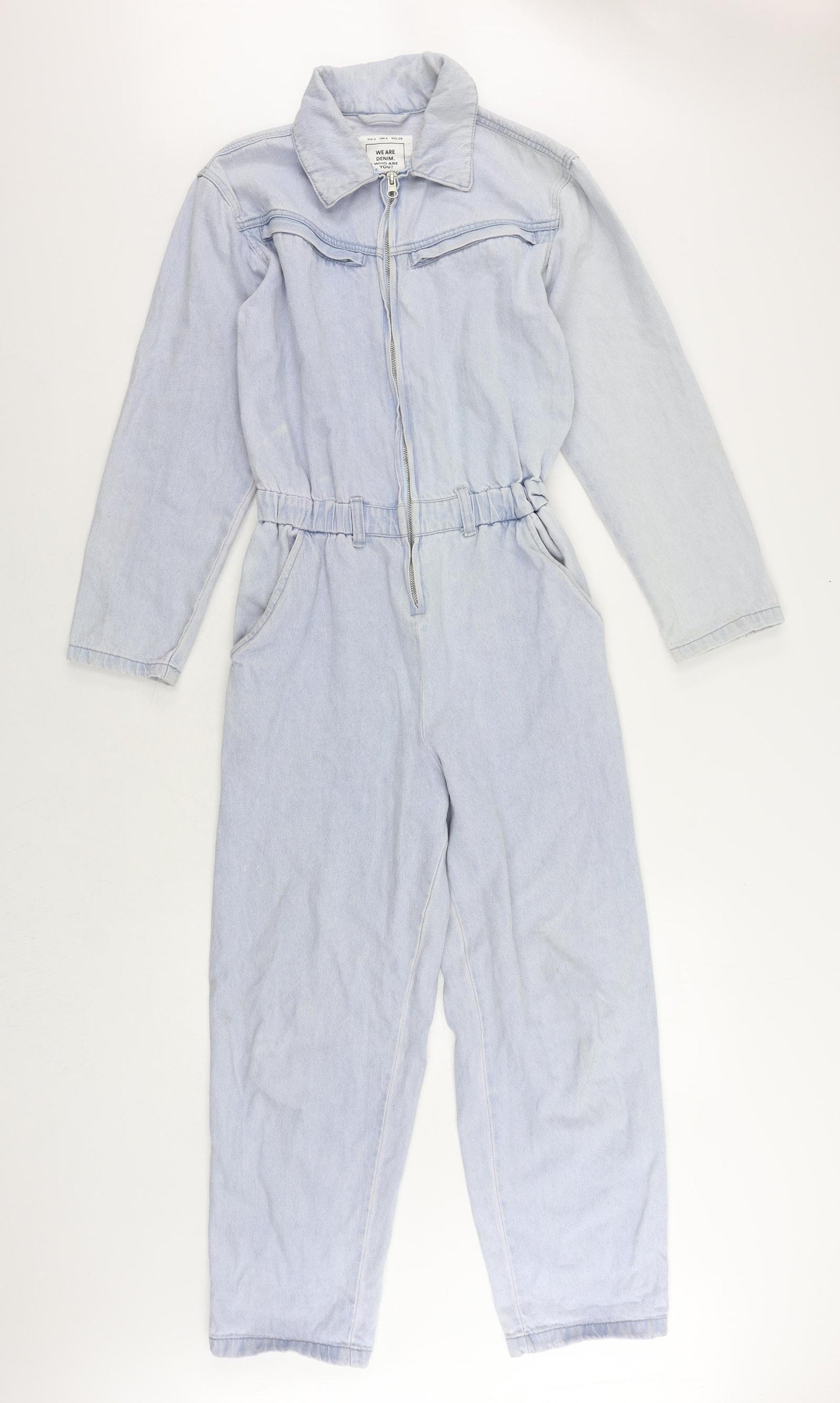 Pull&Bear Womens Blue Cotton Jumpsuit One-Piece Size S L26 in Zip