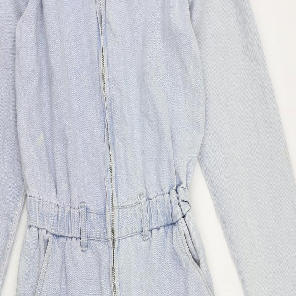 Pull&Bear Womens Blue Cotton Jumpsuit One-Piece Size S L26 in Zip