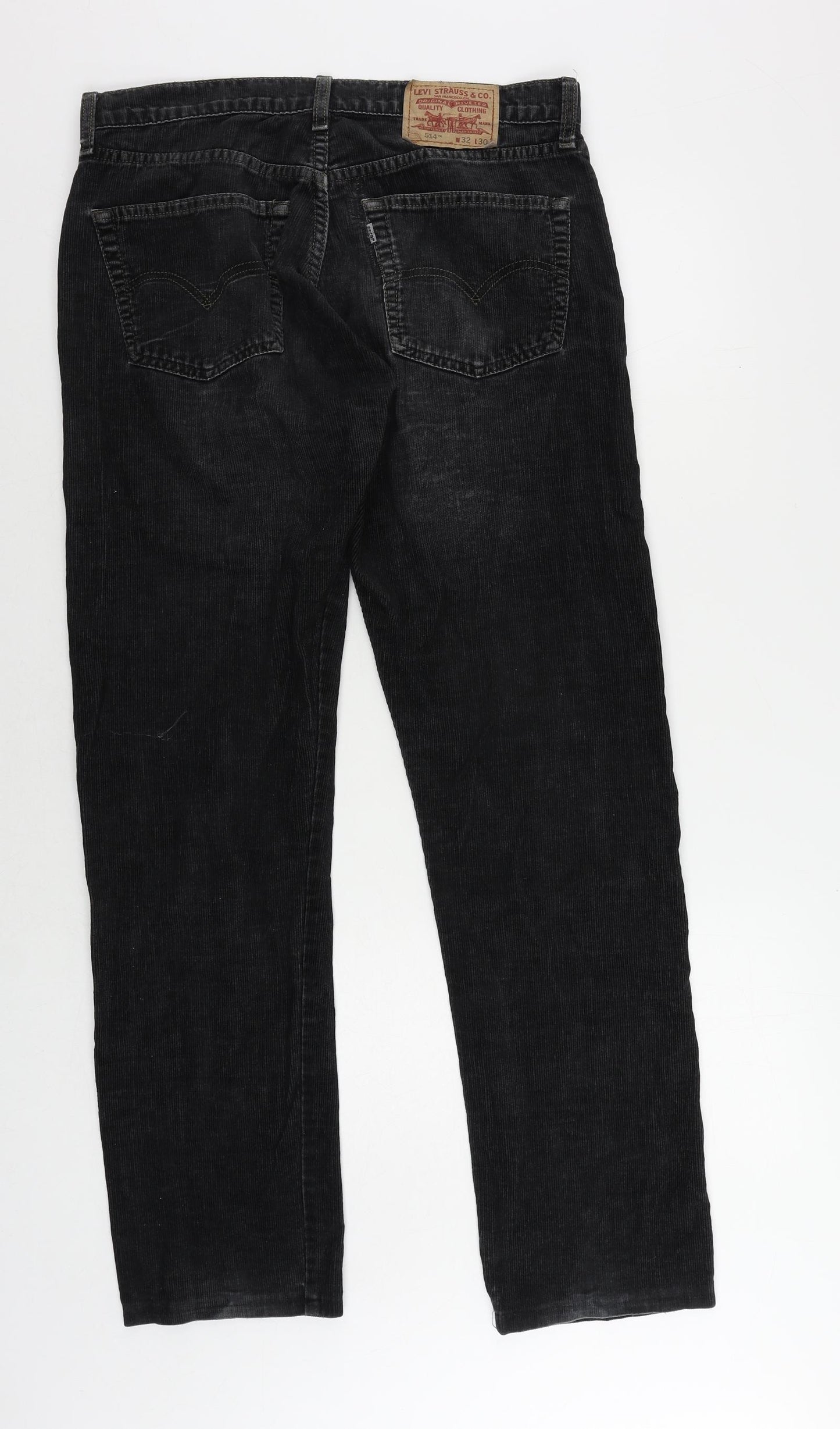 Levi's Mens Black Cotton Trousers Size 32 in L30 in Regular Zip - Vintage