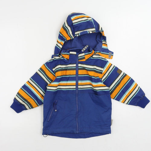 Racoor Boys Blue Striped Windbreaker Jacket Size 3 Years Zip - Outdoor Walking