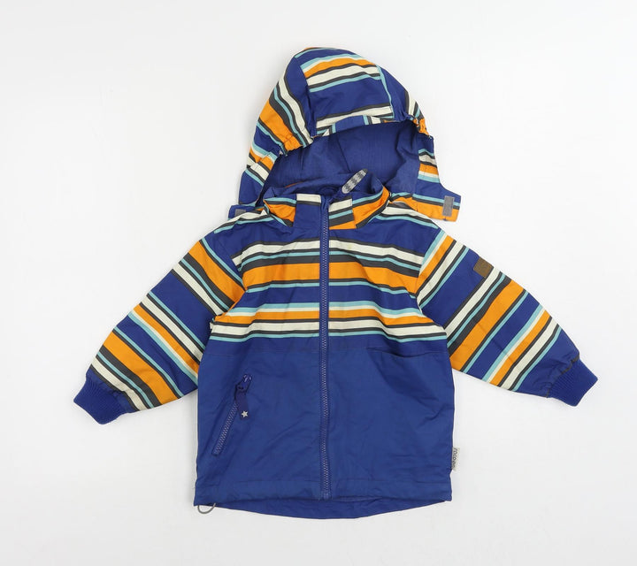 Racoor Boys Blue Striped Windbreaker Jacket Size 3 Years Zip - Outdoor Walking