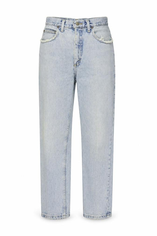 Front view of Lee women’s blue cotton straight jeans, size UK 26, in, 29-inch leg regular zip - vintage