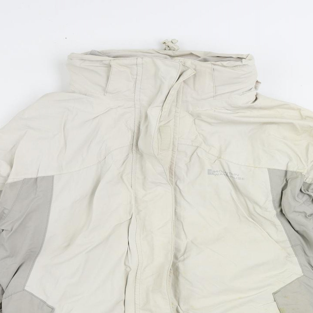 Mountain Warehouse Womens Grey Windbreaker Jacket Size 14 Zip - Outdoor Walking Technical Jacket Hiking Water Resistant