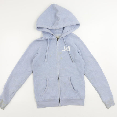 Jack Wills Womens Blue Polyester Full Zip Hoodie Size 6 Zip - Vintage Logo
