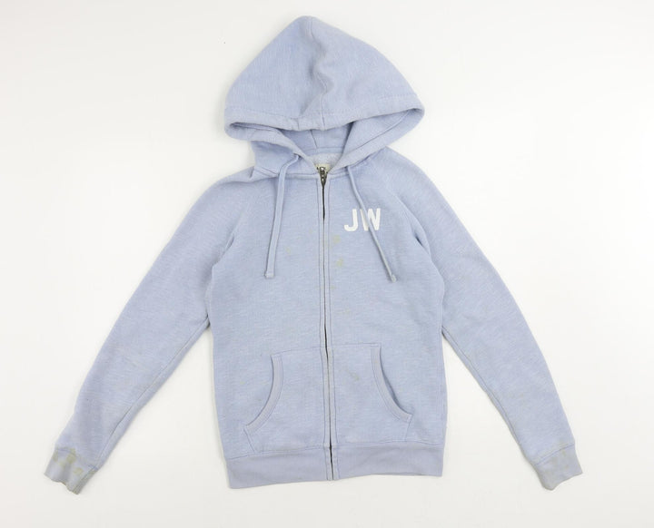 Jack Wills Womens Blue Polyester Full Zip Hoodie Size 6 Zip - Vintage Logo