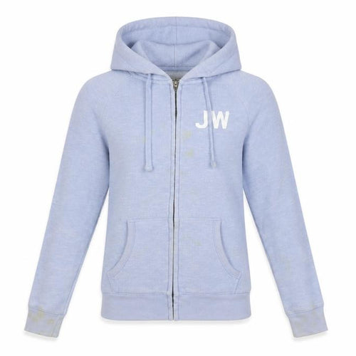 Jack Wills Womens Blue Polyester Full Zip Hoodie Size 6 Zip - Vintage Logo