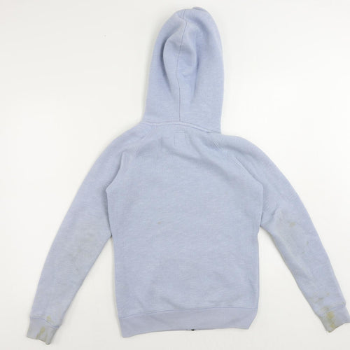 Jack Wills Womens Blue Polyester Full Zip Hoodie Size 6 Zip - Vintage Logo