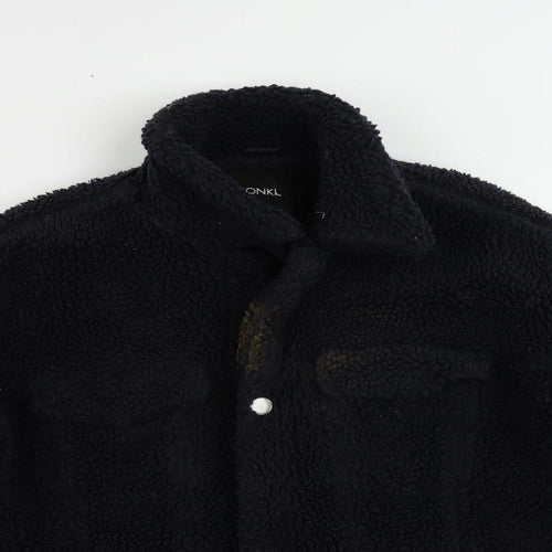 Monki Womens Blue Jacket Size S Button - Oversized
