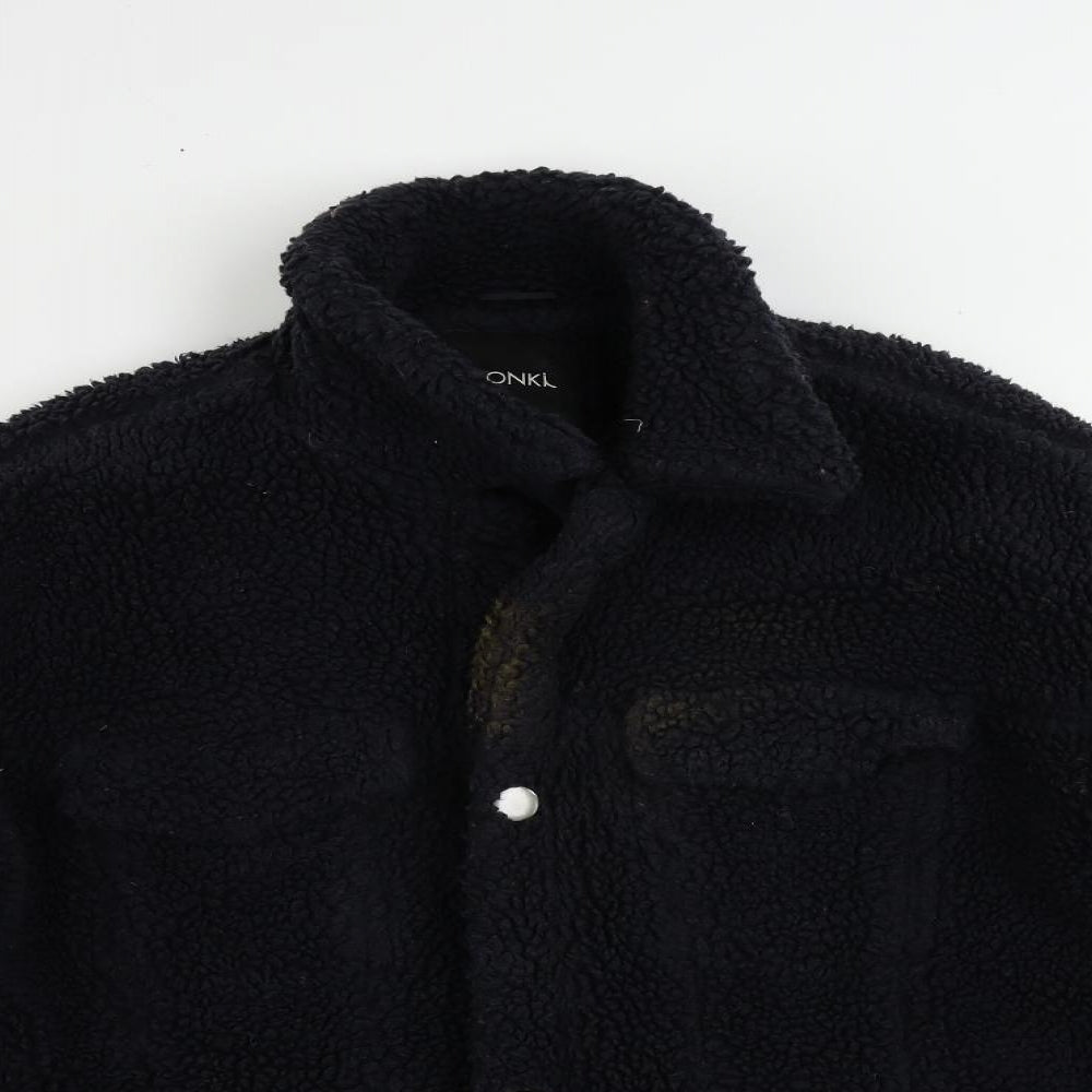 Monki Womens Blue Jacket Size S Button - Oversized