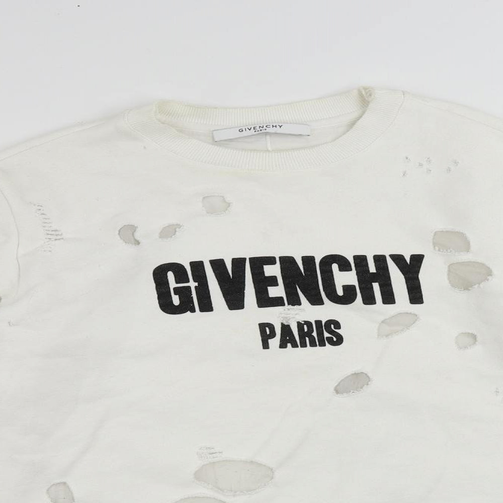 Givenchy Mens White Cotton Pullover Sweatshirt Size XS - Logo