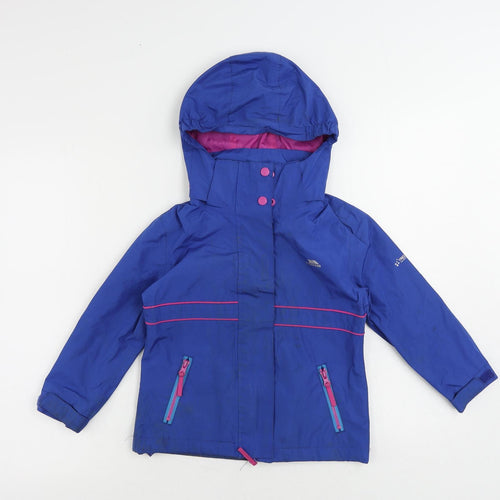 Trespass Boys Blue Windbreaker Jacket Size 3-4 Years Zip - Outdoor Walking Technical Jacket Hiking Water Resistant