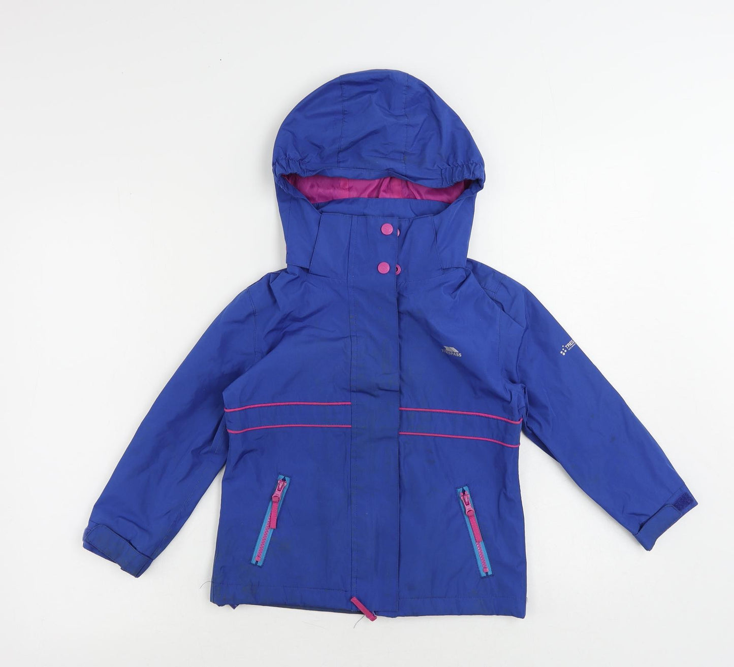 Trespass Boys Blue Windbreaker Jacket Size 3-4 Years Zip - Outdoor Walking Technical Jacket Hiking Water Resistant