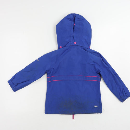 Trespass Boys Blue Windbreaker Jacket Size 3-4 Years Zip - Outdoor Walking Technical Jacket Hiking Water Resistant