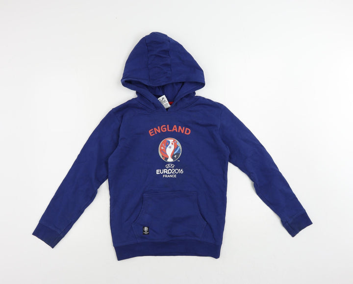 UEFA Boys Blue Cotton Pullover Hoodie Size 9-10 Years Pullover - England Euro 2016