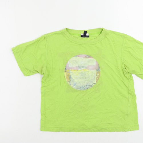 Moschino Junior Girls Green Cotton Pullover T-Shirt Size 8 Years Crew Neck Pullover
