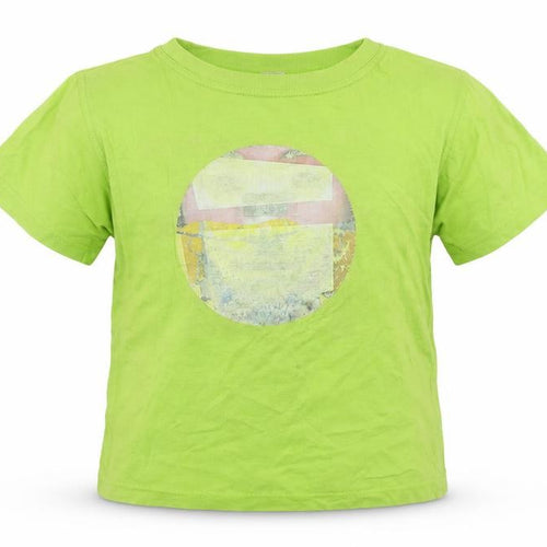 Moschino Junior Girls Green Cotton Pullover T-Shirt Size 8 Years Crew Neck Pullover