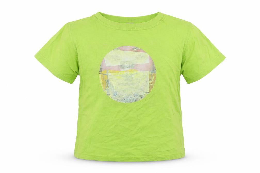 Moschino Junior Girls Green Cotton Pullover T-Shirt Size 8 Years Crew Neck Pullover