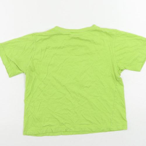 Moschino Junior Girls Green Cotton Pullover T-Shirt Size 8 Years Crew Neck Pullover