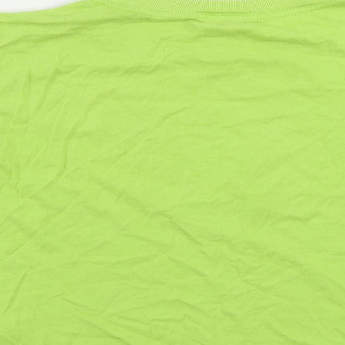 Moschino Junior Girls Green Cotton Pullover T-Shirt Size 8 Years Crew Neck Pullover