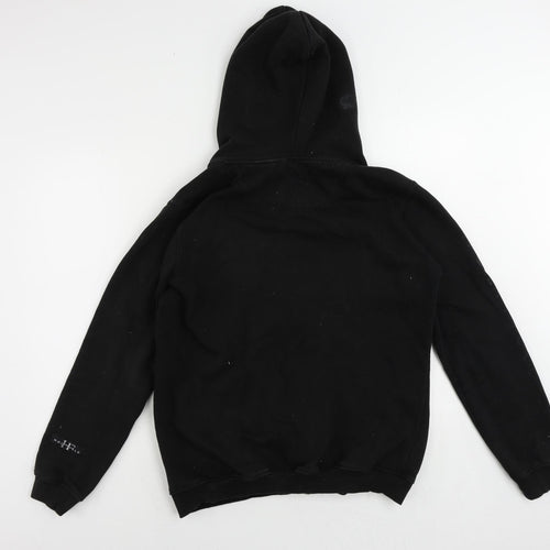 Holyfield Womens Black Cotton Full Zip Hoodie Size L Zip - Logo Vintage