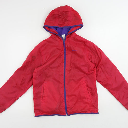 Quechua Girls Pink Windbreaker Jacket Size 12 Years Zip - Logo Outdoor Walking Water Resistant