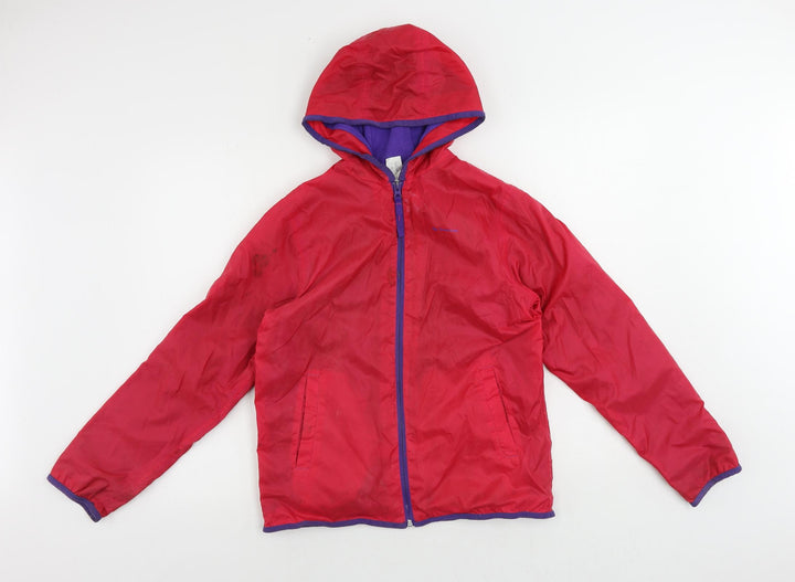 Quechua Girls Pink Windbreaker Jacket Size 12 Years Zip - Logo Outdoor Walking Water Resistant