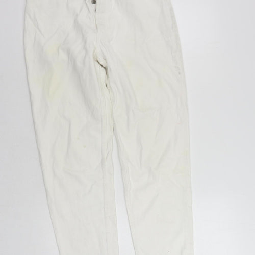 Levi's Womens White Cotton Straight Jeans Size 28 in L28 in Regular Button - Vintage