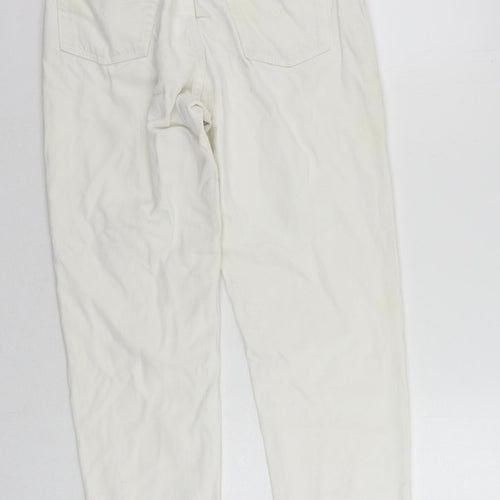 Levi's Womens White Cotton Straight Jeans Size 28 in L28 in Regular Button - Vintage
