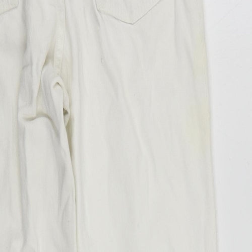 Levi's Womens White Cotton Straight Jeans Size 28 in L28 in Regular Button - Vintage