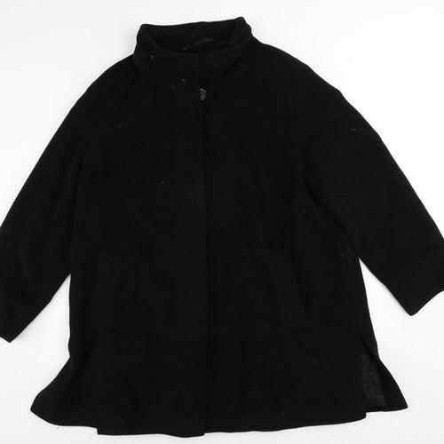Basler Womens Black Overcoat Coat Size 20 Button - Vintage