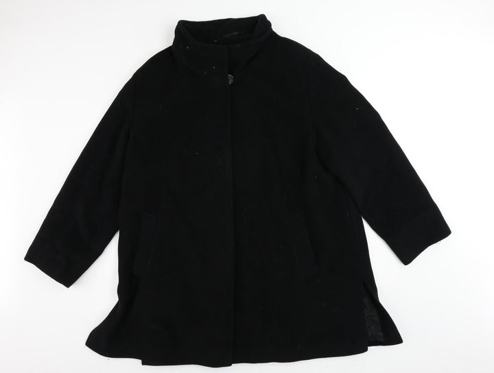 Basler Womens Black Overcoat Coat Size 20 Button - Vintage