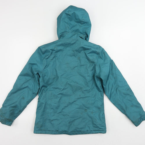 Killtec Girls Green Windbreaker Jacket Size 14 Years Zip - Technical Waterproof Windproof Hooded