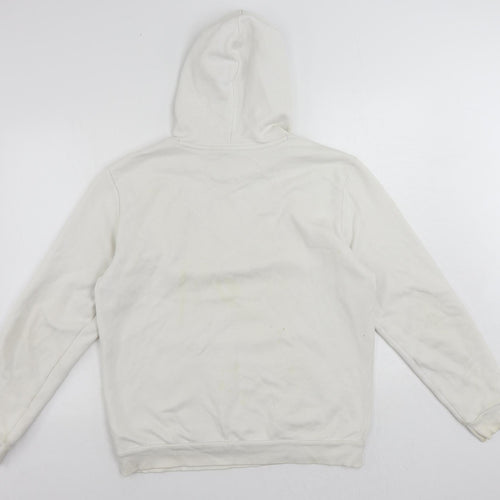 PUMA Mens White Cotton Pullover Hoodie Size M - Vintage Logo