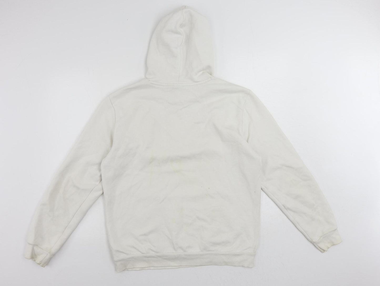PUMA Mens White Cotton Pullover Hoodie Size M - Vintage Logo