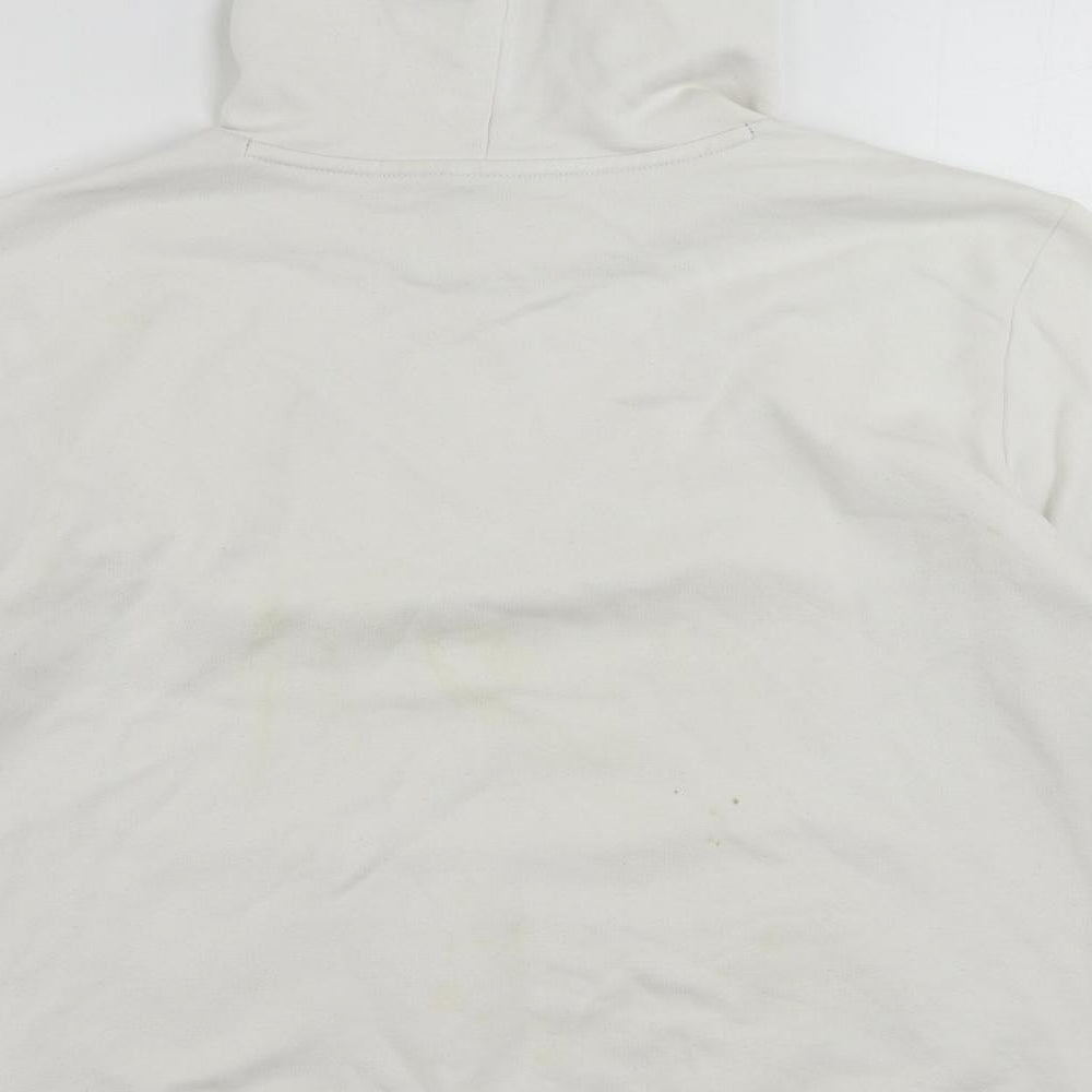 PUMA Mens White Cotton Pullover Hoodie Size M - Vintage Logo