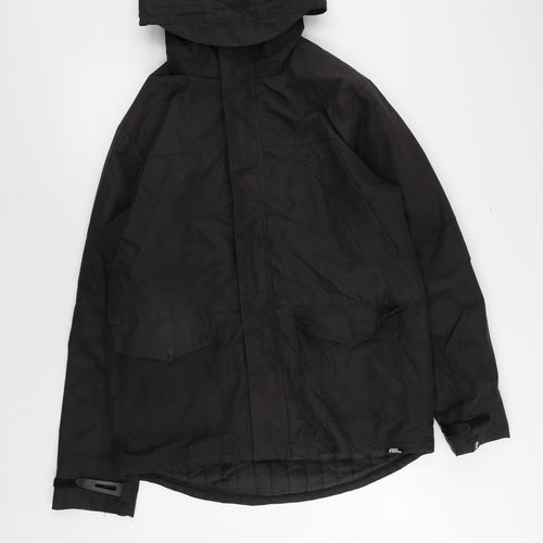 No Fear Mens Black Windbreaker Jacket Size M Zip - Technical Waterproof Windproof Hooded