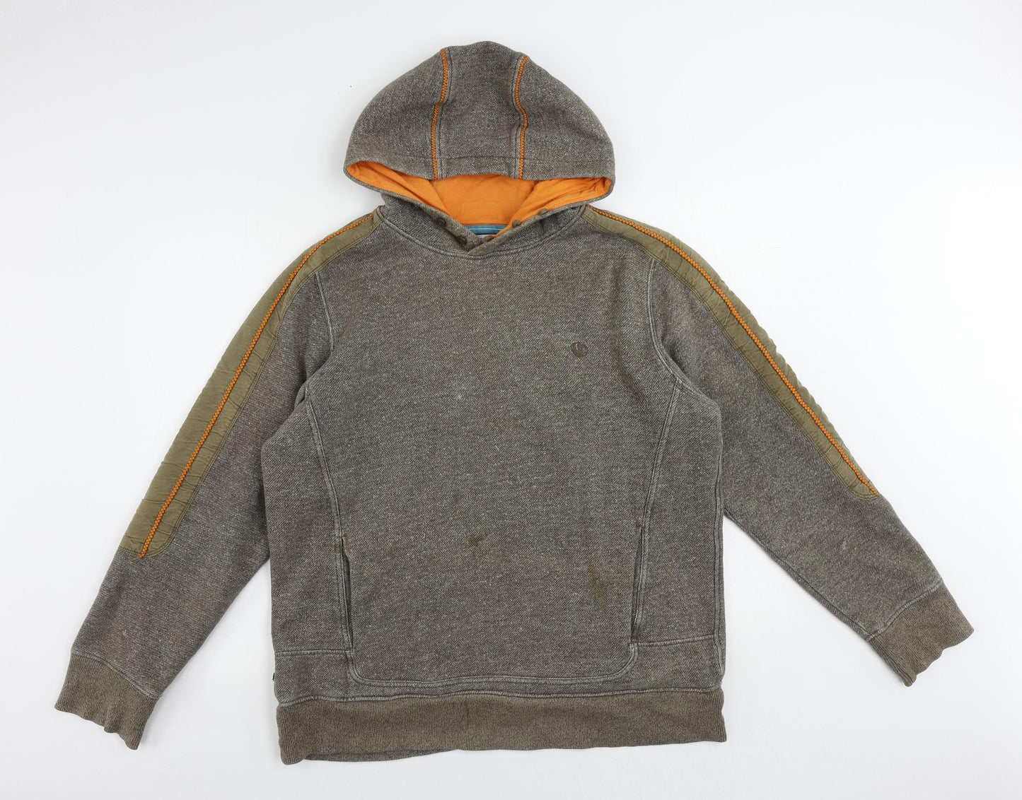Fat Face Mens Brown Cotton Pullover Hoodie Size L - Vintage Logo